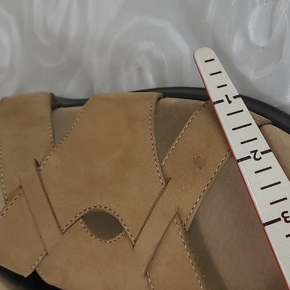 Easy Spirit Espatina Slide On Leather Sandals Light Brown / New Camel Nubuck - Picture 4 of 10